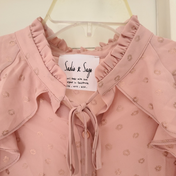 Pink Ruffled Women's Top - Picture 4 of 4